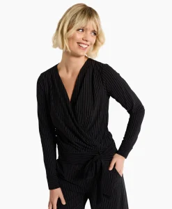 Studio Anneloes Jumpsuit Malia Pinstripe Zwart Dessin