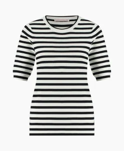 Studio Anneloes Pullover Luna Stripe Short Slv Ecru