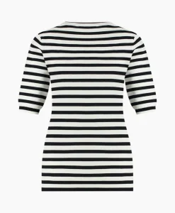Studio Anneloes Pullover Luna Stripe Short Slv Ecru