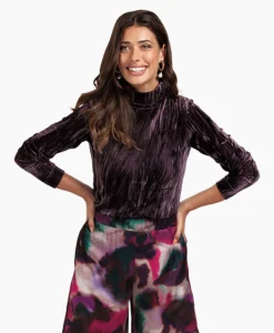 Studio Anneloes Top Avril Ls Velvet Bruin