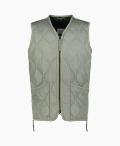 Taion Bodywarmer Military W-Zip V Neck Down Donker Groen