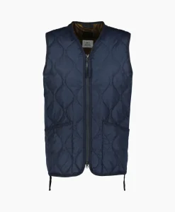 Taion Bodywarmer Military W-Zip V Neck Down Donker Blauw