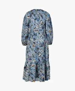 Ulla Johnson Midi Jurk Iona Dress Blauw