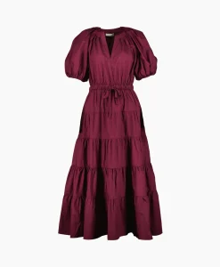 Ulla Johnson Midi Jurk Olina Bordeaux