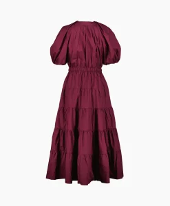 Ulla Johnson Midi Jurk Olina Bordeaux