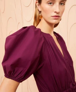 Ulla Johnson Midi Jurk Olina Bordeaux