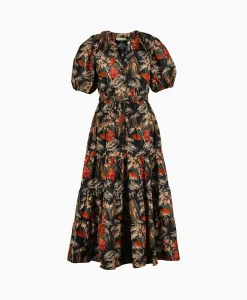 Ulla Johnson Midi Jurk Olina Bruin