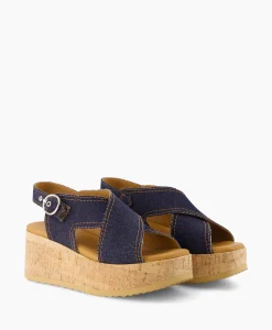 Via Vai Sandaal Met Hak Sissel Capri Blauw