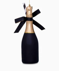 Vondels Vondels Kerstbal Champagne Fles Zwart