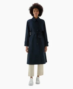 Woolrich Trenchcoat Summer Donker Blauw