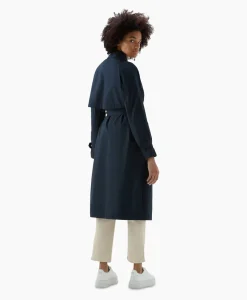 Woolrich Trenchcoat Summer Donker Blauw