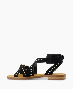 Zadig & Voltaire Sandaal Zonder Hak Cecilia Caprese Suede + Studs Zwart