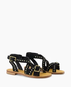 Zadig & Voltaire Sandaal Zonder Hak Cecilia Caprese Suede + Studs Zwart