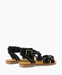 Zadig & Voltaire Sandaal Zonder Hak Cecilia Caprese Suede + Studs Zwart