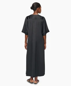 Zenggi Maxi Jurk Satin T-Shirt Zwart