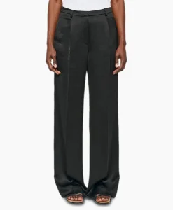 Zenggi Pantalon Wide Leg Satin Zwart