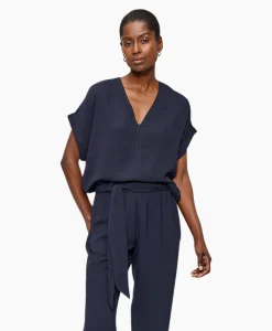 Zenggi Top Fluid V-Neck Donker Blauw