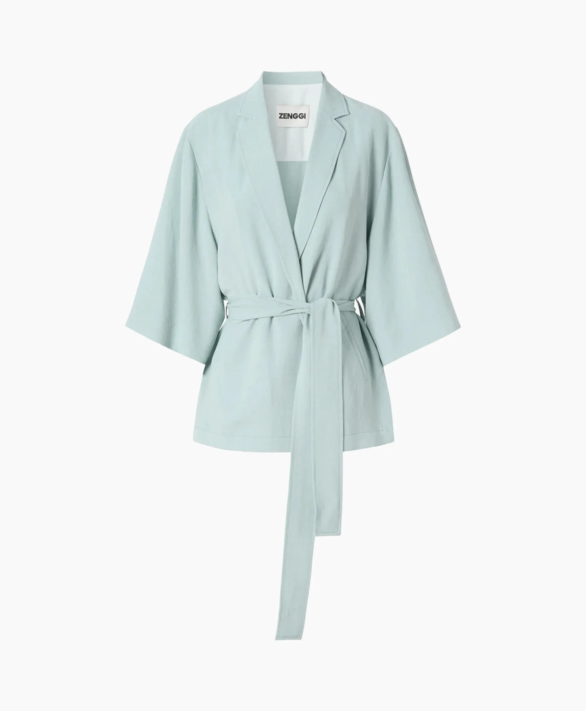 Zenggi Vest Japanse Crepe Kimono Licht Groen