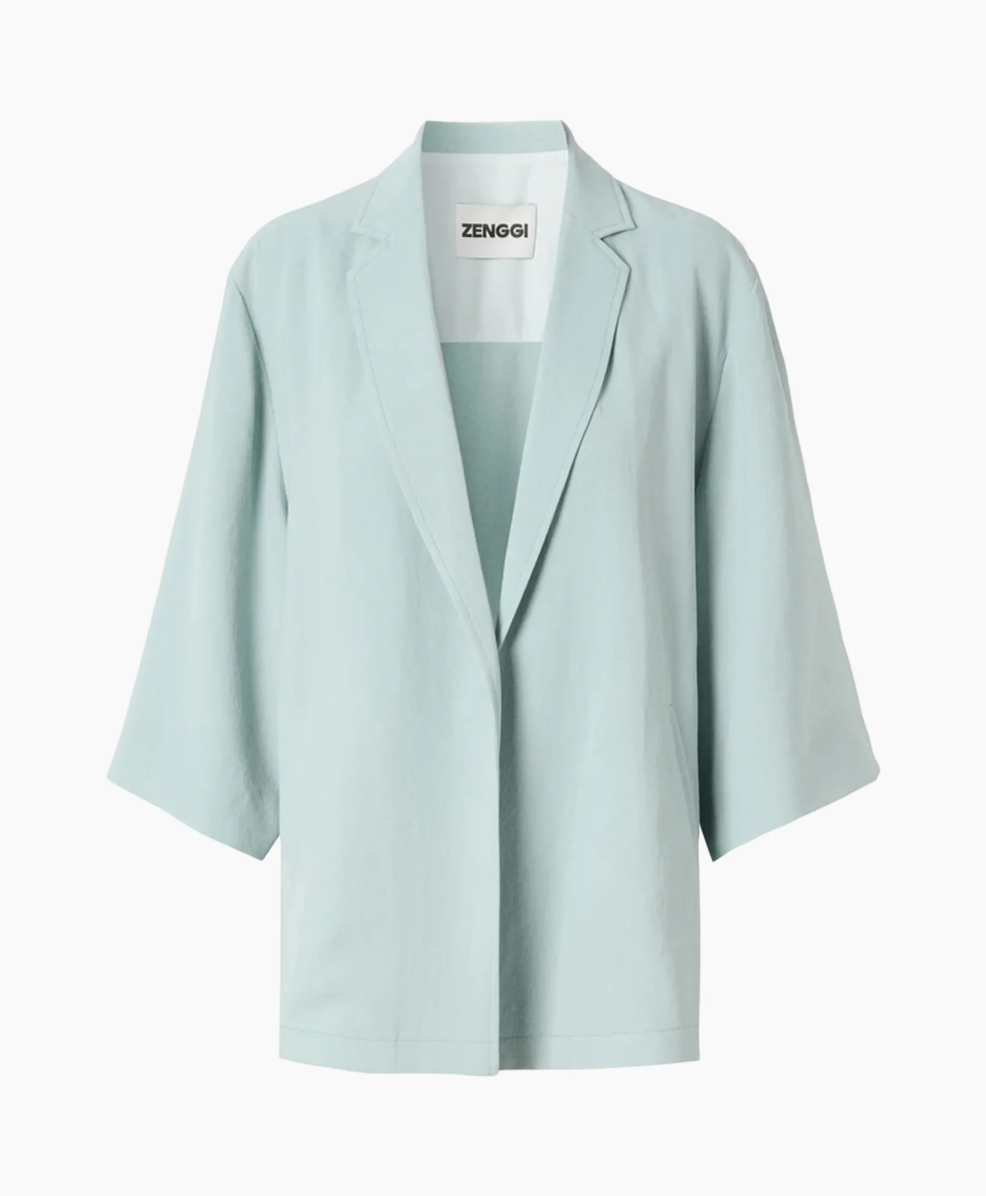 Zenggi Vest Japanse Crepe Kimono Licht Groen